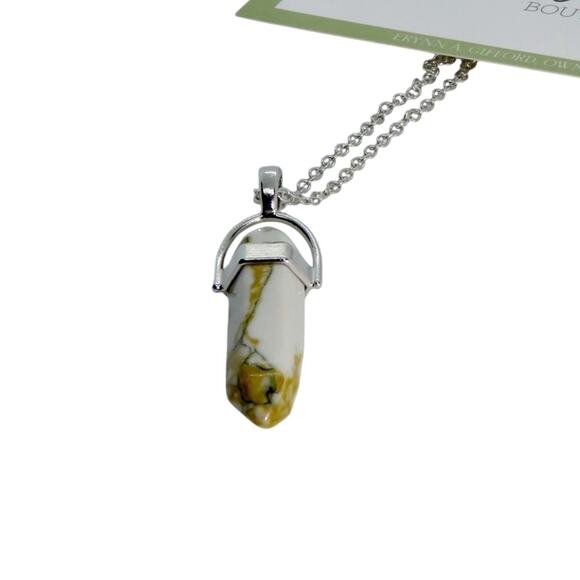 Hot Topic Tan Agate Marbled Chakra Pendant Necklace - Picture 2 of 4